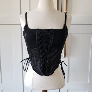 Forever 21 Black Mesh Detail Top